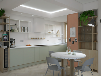 mieszkanie w bloku, Pracownia wnętrz oko.na.design, projektantka wnętrz kraków, łazienka retro, biała armatura