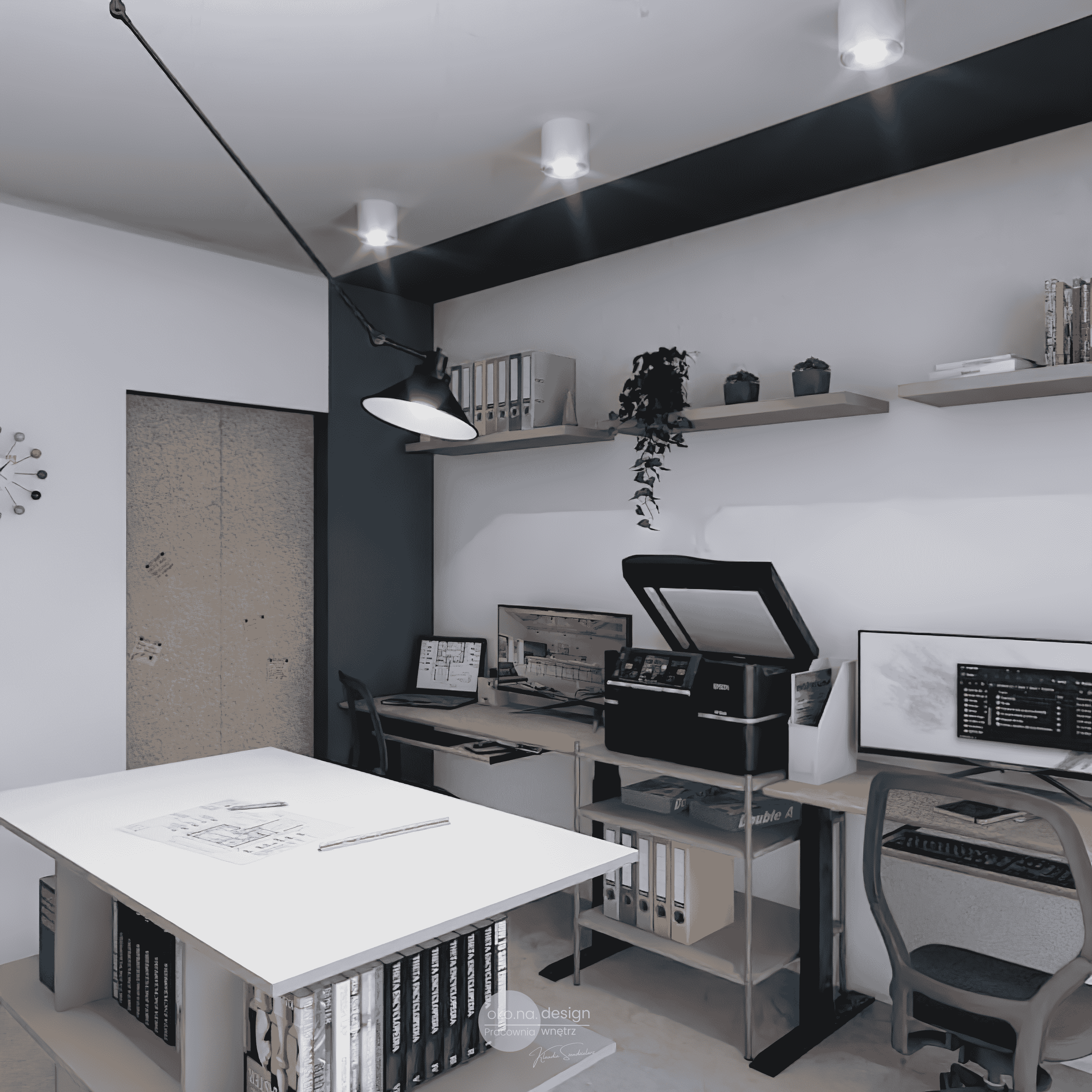 domowe biuro-Pracownia-wnętrz-oko.na.design, projektantka wnętrz kraków, projektanci wnętrz kraków,