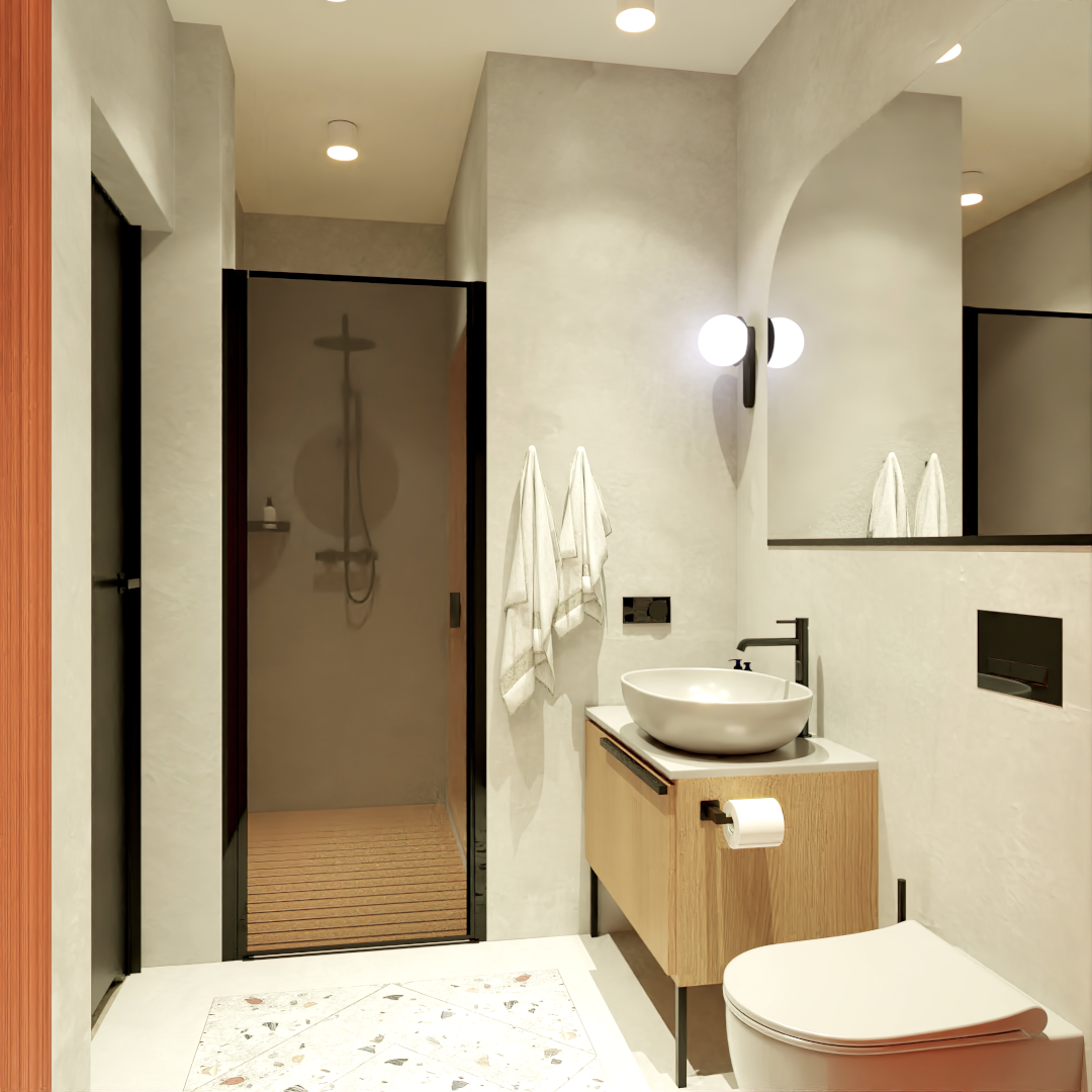 Łazienka-parter-sauna w strefie prysznica-oko-na-design, Pracownia wnętrz oko.na.design, projektantka wnętrz kraków,